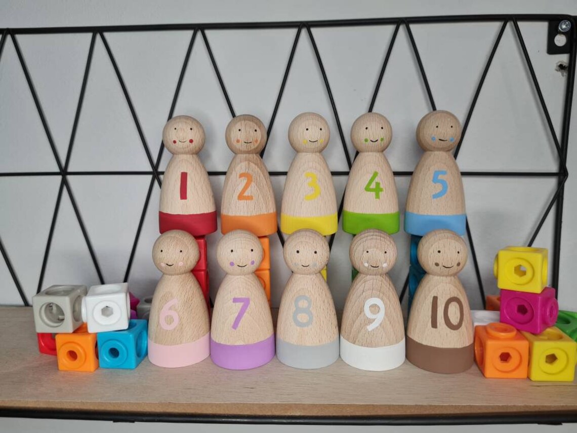 Number peg dolls counting pegs 110 resources number Etsy