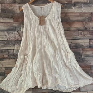 Breathable woven gauze organic cotton bohemian dress / top one size hippie dress