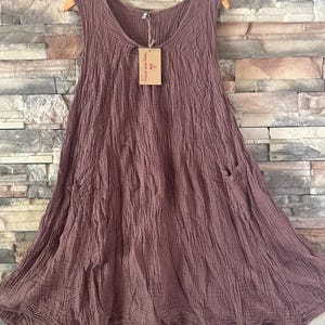 Breathable woven gauze organic cotton bohemian dress / top one size hippie dress