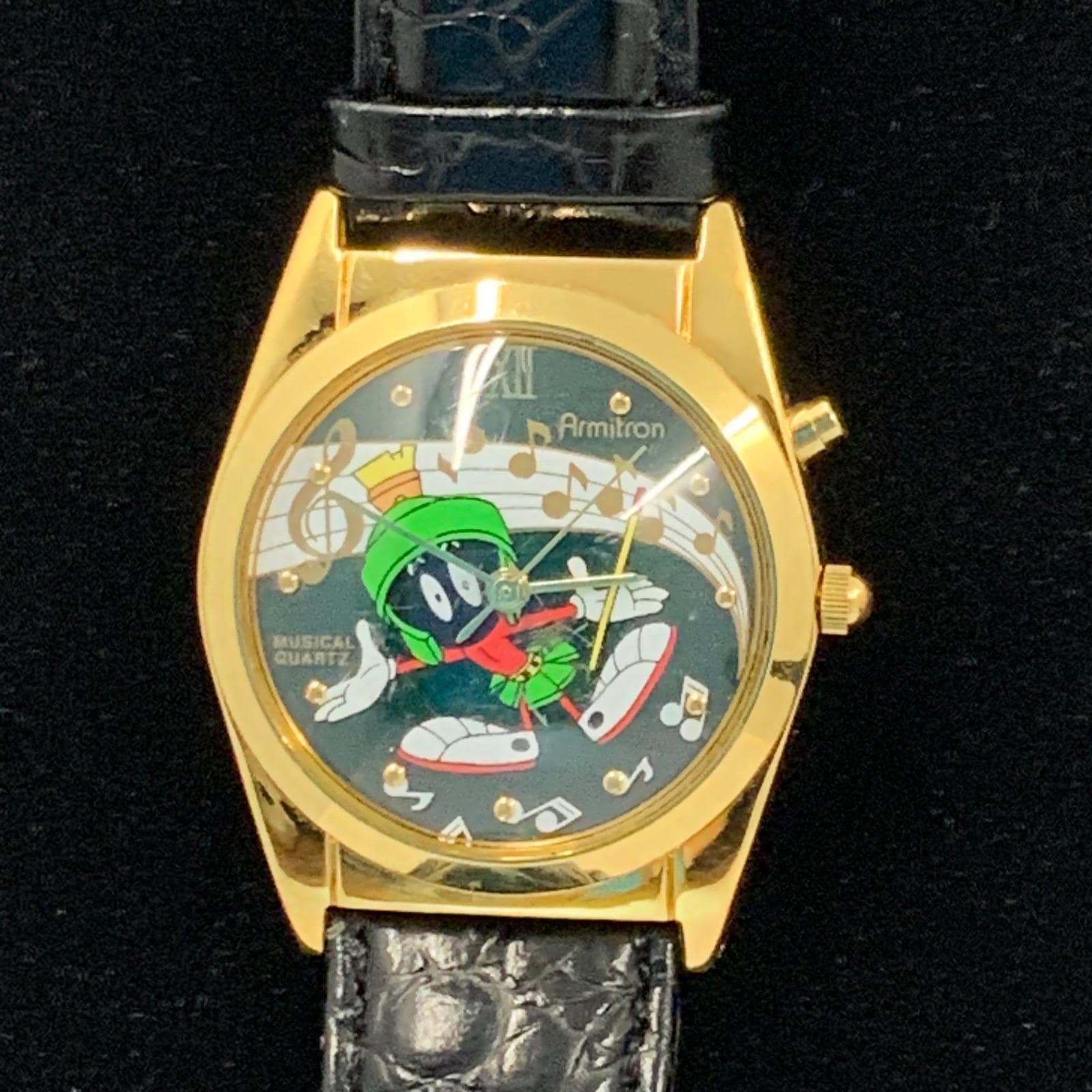 X Looney Tunes Marvin the Martian MOOD dial watch gold tone case 3 hand move Marvin Martian Watch - Etsy main image 3