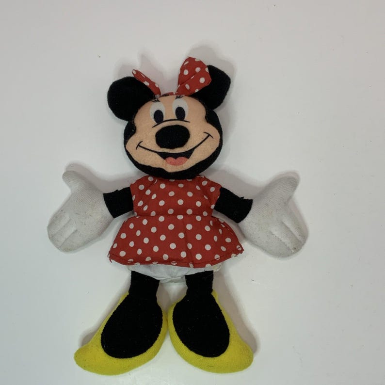 Vintage Disney Minnie Mouse 8" Applause BeanBag Plush VTG Stuffed Animal image 1