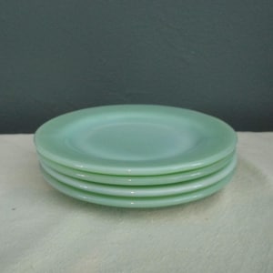 Vintage Fire King Jadeite Restaurant Ware 4 Piece Salad Plate Set
