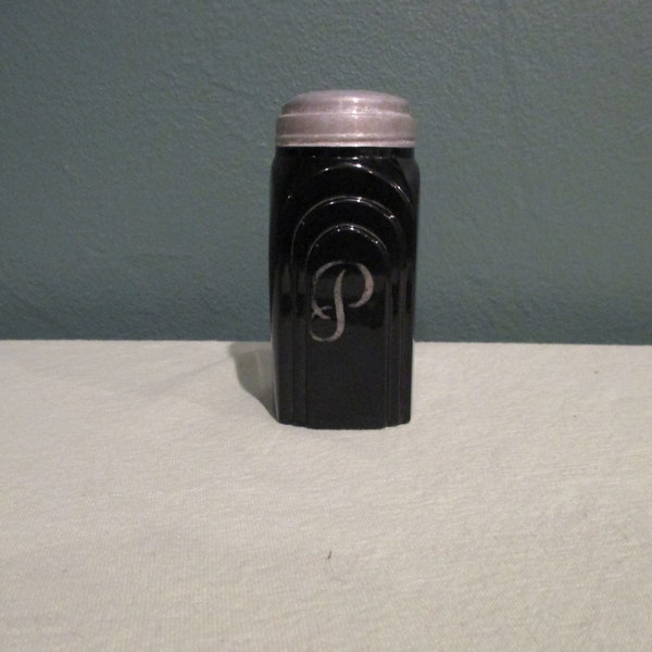 Vintage McKee Black (Initial) Roman Arch Pepper Shaker (Lettering on the Side) - Rare (HTF)