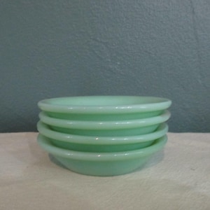 Vintage Fire King Jadeite Restaurant Ware Berry Bowl 4 Piece Set