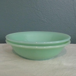 Vintage Fire King Jadeite Jane Ray Cereal Bowl 2 Piece Set
