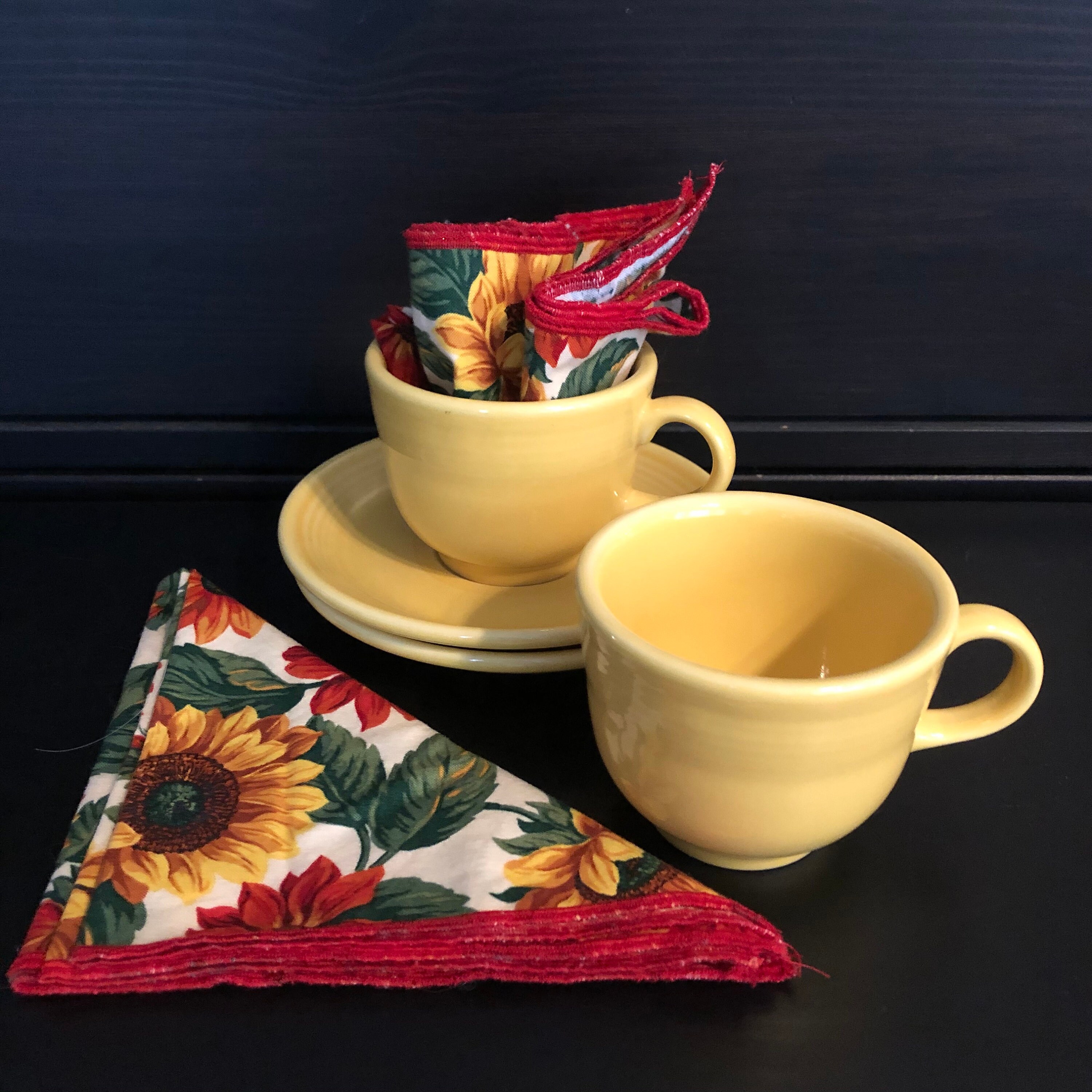 Vintage Fiestaware Tea Cups & Saucers Etsy