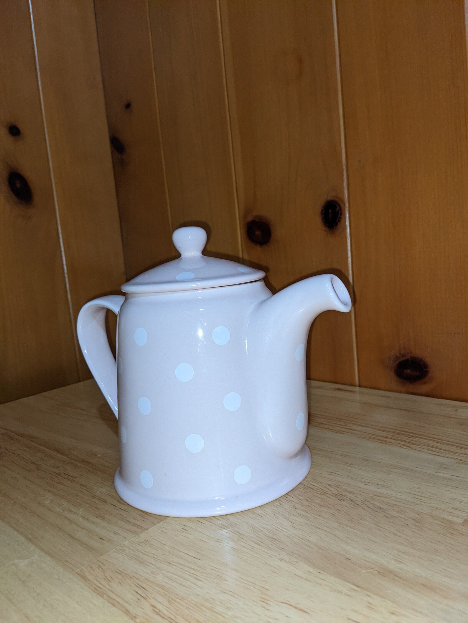 Light Pink Polka Dot Ceramic Teapot Etsy