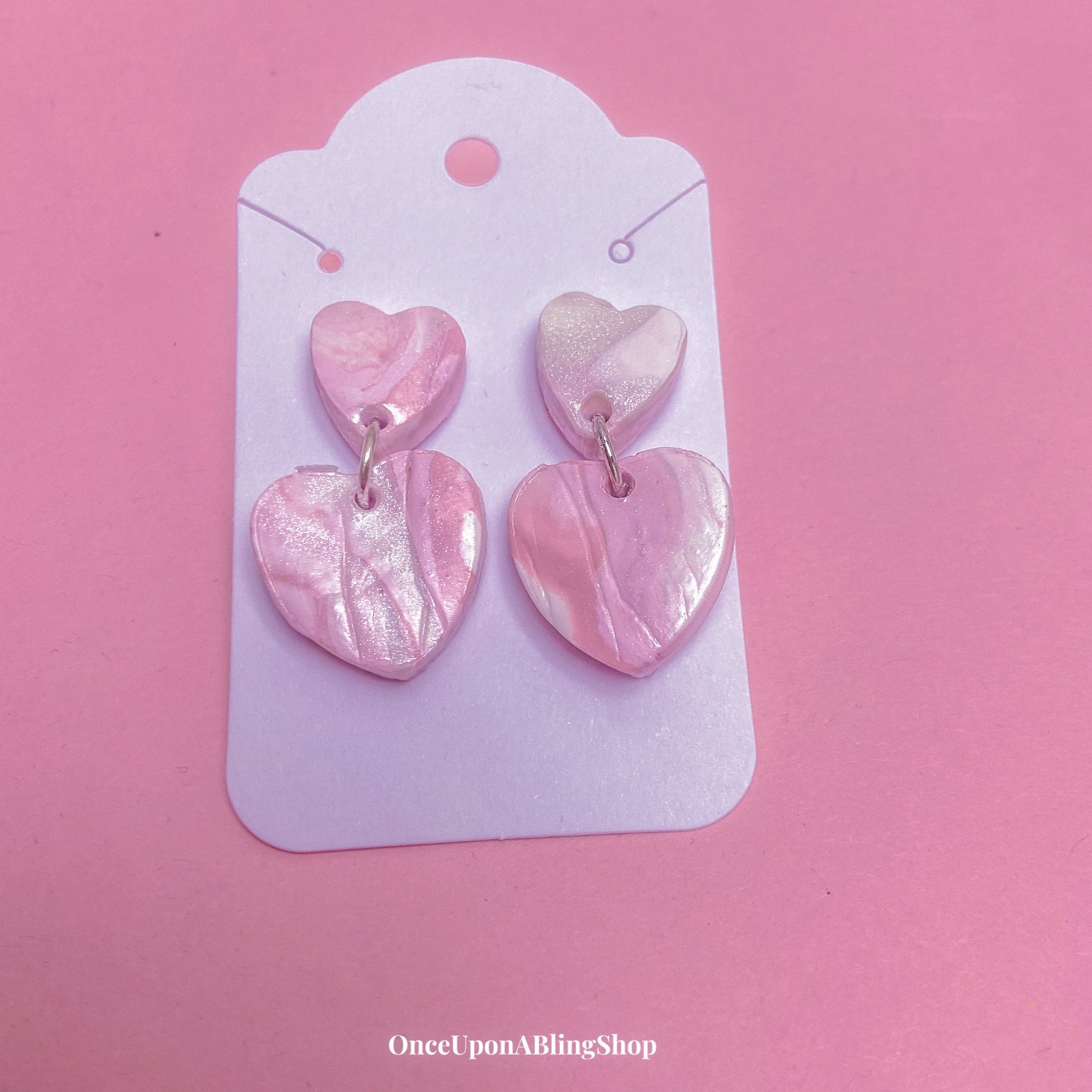 Heart Polymer Clay Earrings Handmade Clay Earrings Etsy