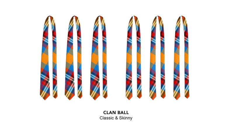 Clan Ball Tie \u2022 Designer neckties for men \u2022 Skinny and classic widths \u2022 Handmade