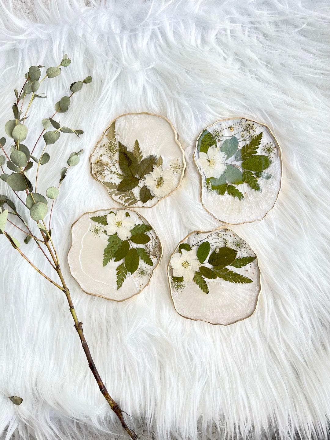 Resin Coaster Dried Flower Coaster Pressed Flowers Geode Etsy