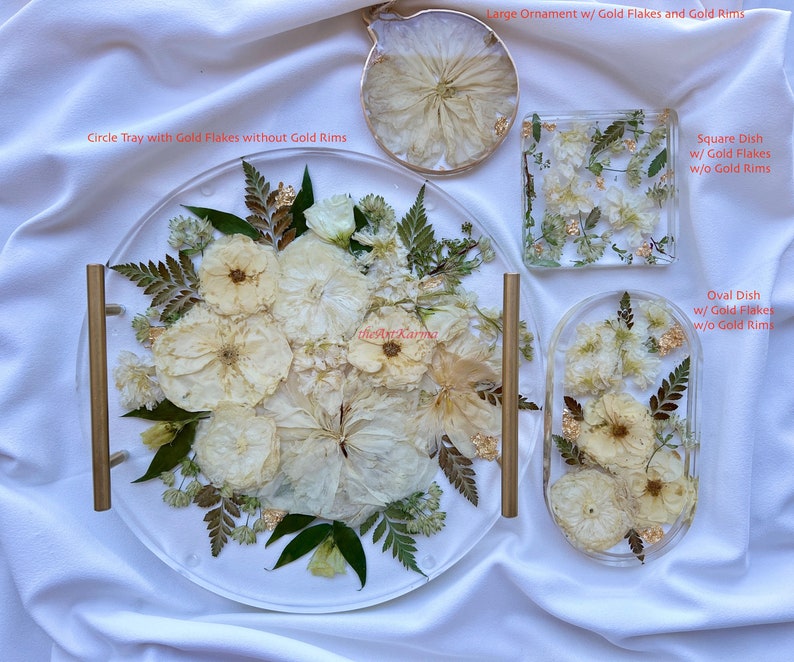 Circle Resin Tray Wedding Flower Preservation Bridal Etsy
