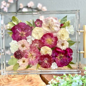 Acrylic Tray | Flower Preservation | Pressed Flower Bridal Bouquet Preservation | Flower Preservation | Wedding Gifts | Floral Preservation