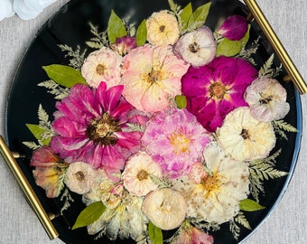 Circle Resin Tray | Wedding Flower Preservation | Bridal Bouquet | Flower Preservation | Keepsake | Wedding Preserve wedding bouquet