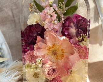 3D Resin Arch Blocks | Wedding Floral Preservation | Bridal Bouquet Preservation | Floral Preservation | Wedding Gifts | Pressed Flower