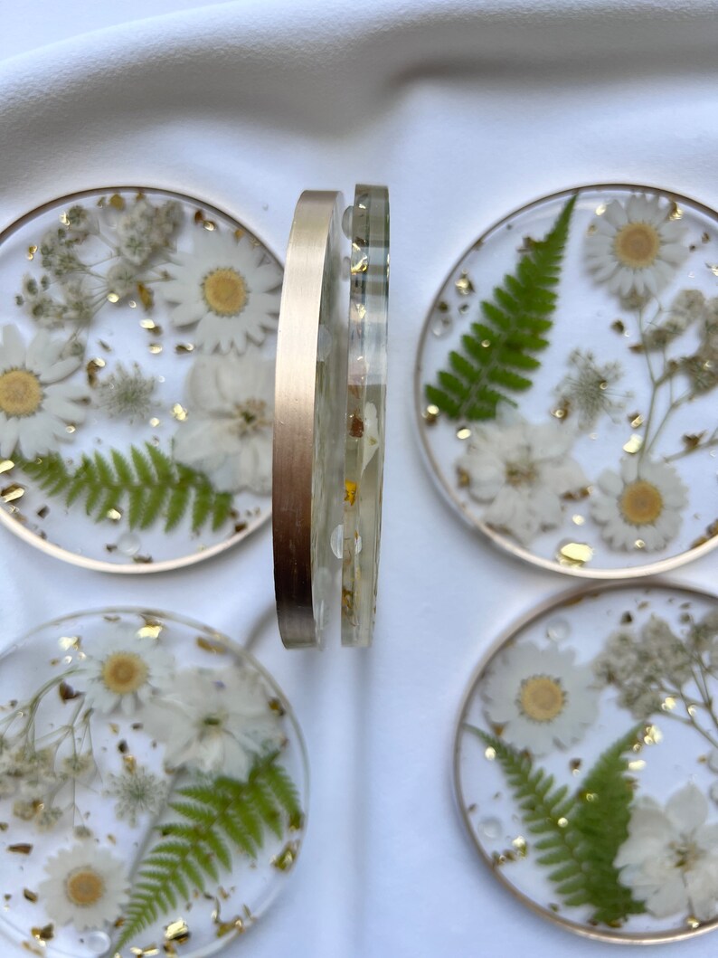 Resin Coasters Dried Flower Coasters Pressed Flowers Etsy