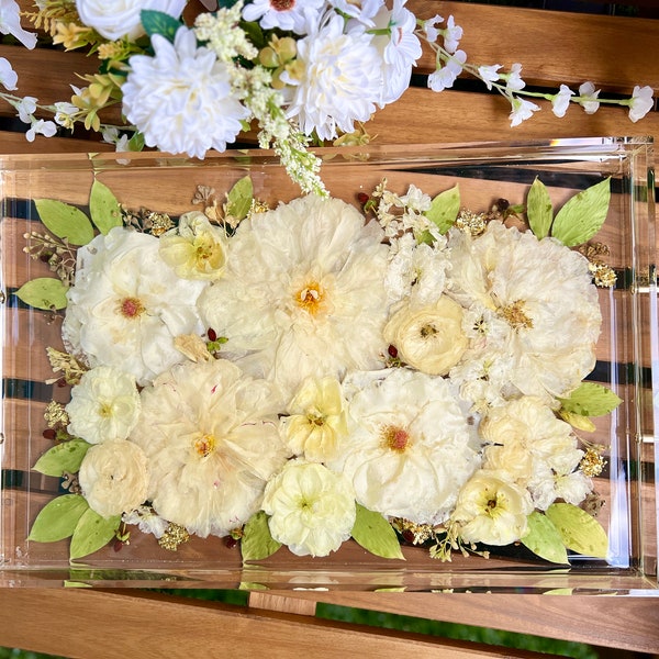 Acrylic Tray | Flower Preservation | Pressed Flower Bridal Bouquet Preservation | Flower Preservation | Wedding Gifts | Floral Preservation