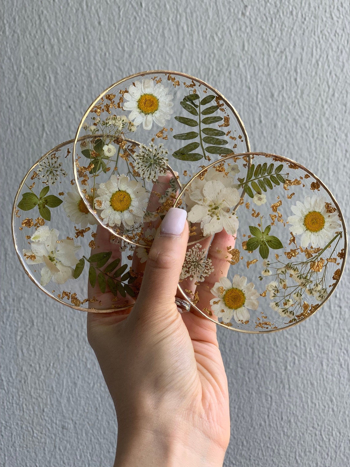 Resin Coasters Dried Flower Coasters Pressed Flowers Etsy