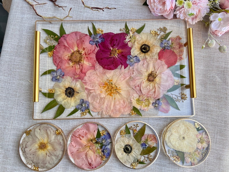 Rectangle Resin Tray | Wedding Flower Preservation | Bridal Bouquet Preservation | Pressed Flower | Gift | Bridesmaid | Home Decor