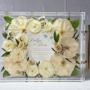 Acrylic Tray | Flower Preservation | Pressed Frame |Wedding Flower Preservation  | wedding invite | Resin Tray|preserve wedding bouquet