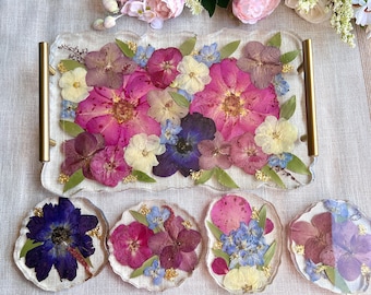 Geode Tray | Wedding Flower Preservation | Bridal Bouquet Preservation | Flower Preservation | serving tray  | Pressed Flowers| Resin Tray