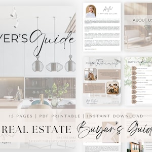 Real Estate Buyer Guide | Buyer&#39;s Packet | Real Estate Seller Guide | Real Estate Marketing | Real Estate Branding | Editable Canva