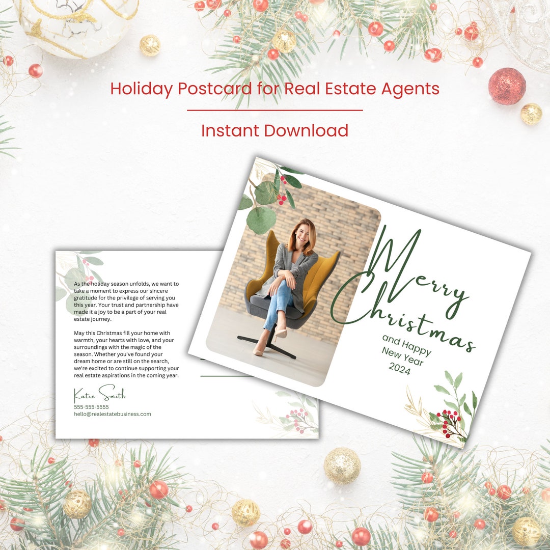 Real Estate Agent Christmas Card Realtor Holiday Cards Real Estate