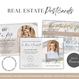 Real Estate Postcards | Canva Template | Real Estate Farming | Real Estate Card | Instant Download | Realtor Postcards | Neutral Aesthetic