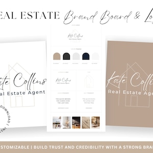 Real Estate Brand Kit | Real Estate Logo | Realtor Branding | Real Estate Marketing | Custom Logo | Canva Template | Realtor Logo | RE Brand