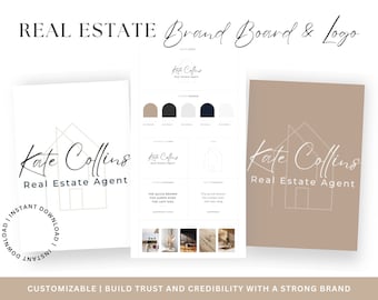 Real Estate Brand Board & Logo | Canva Template (Digital Download)