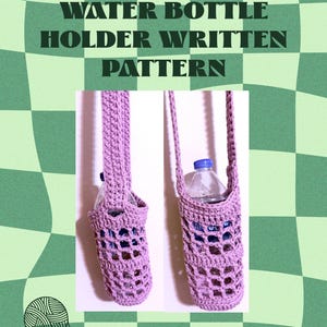 Crochet Water Bottle Holder Pattern, Drink Holder Pattern, Crochet Drink Carrier Pattern