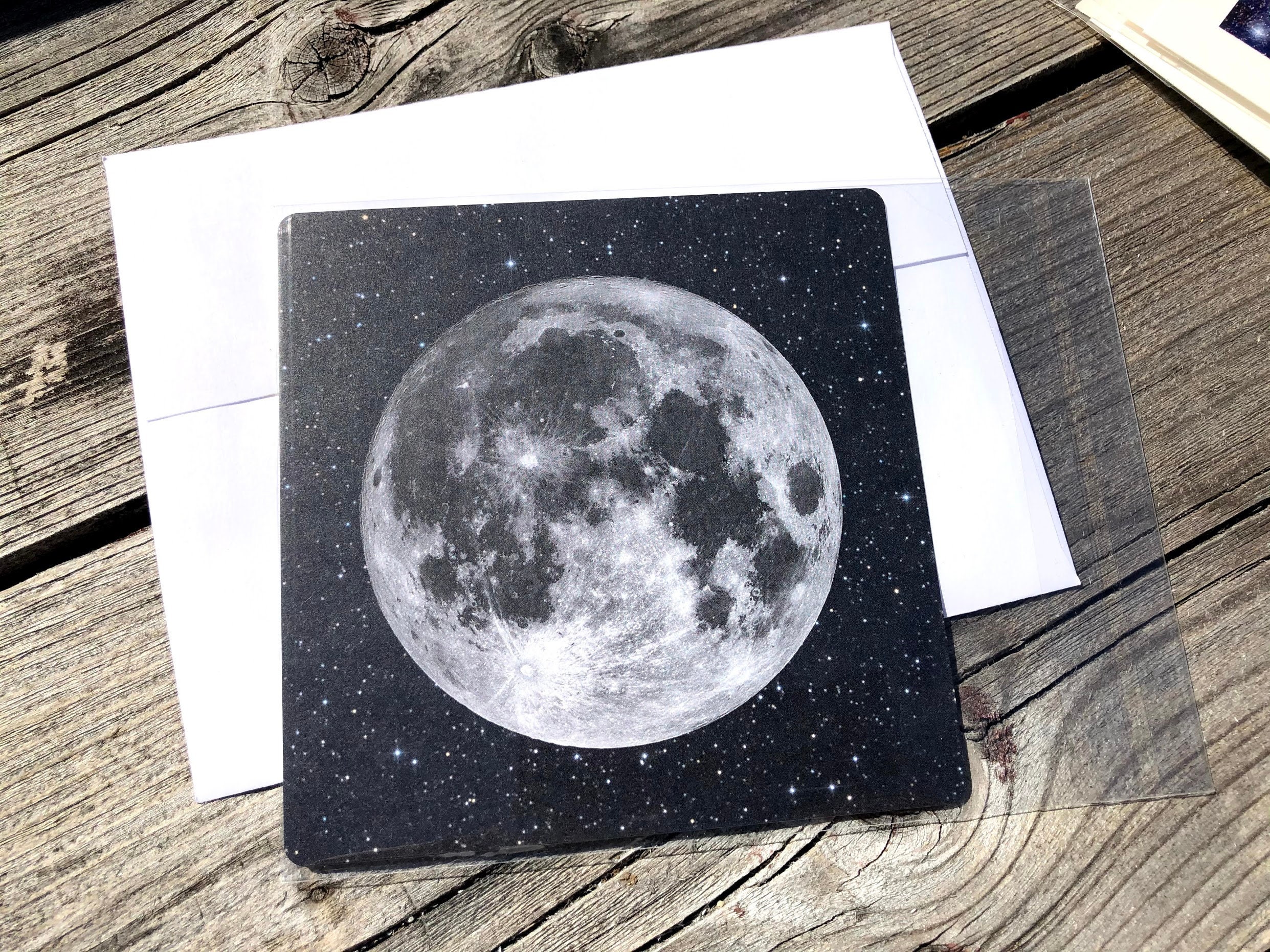 Full Moon 5 each 5X5 Photo Notecards with envelope | Etsy