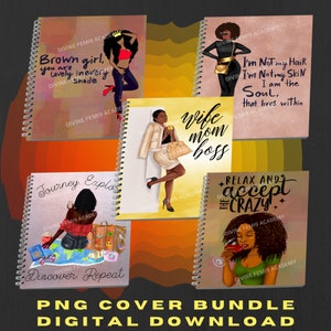 BUNDLE Printable PNG Journal Cover, Notebook Insert, Digital Planner, DIY Sublimation, 8.5x11 Digital Download, Commercial and Personal Use