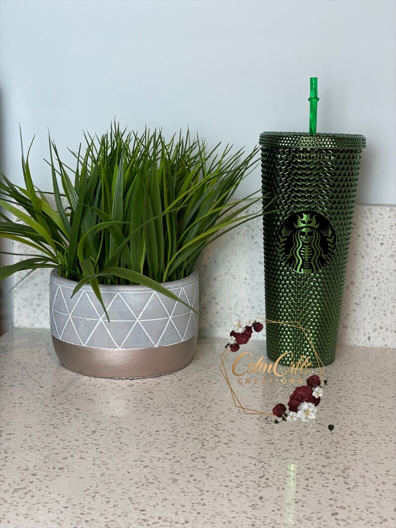 Chrome Studded Tumblers, Soft Touch Studded Tumbler, Xmas tumblers, 24oz double Wall Tumbler, 24 oz Double wall tumbler Matte Black Tumbler image 3