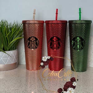 Chrome Studded Tumblers, Soft Touch Studded Tumbler, Xmas tumblers, 24oz double Wall Tumbler, 24 oz Double wall tumbler Matte Black Tumbler image 1