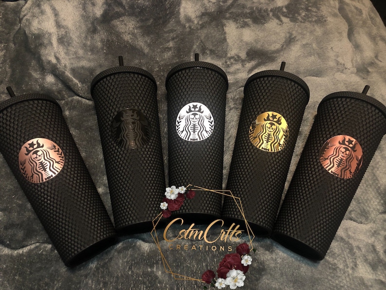 Matte Black Studded Tumbler, Matte Black Soft Touch Studded Tumbler, 24 oz Double Wall Tumbler, Matte Black Tumbler 