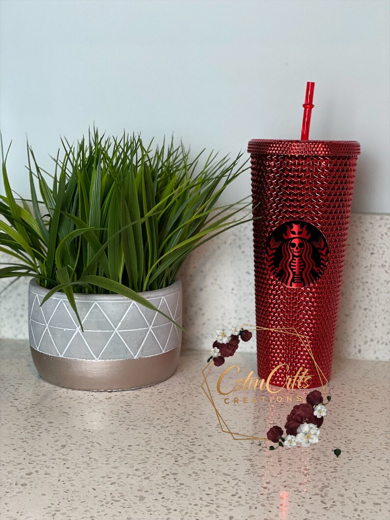 Chrome Studded Tumblers, Soft Touch Studded Tumbler, Xmas tumblers, 24oz double Wall Tumbler, 24 oz Double wall tumbler Matte Black Tumbler image 4