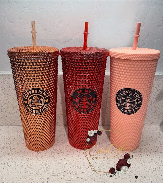 Starbucks Tumbler Color Rose Matte Diamond Encrusted 24oz Straw Cold Cup  Gift