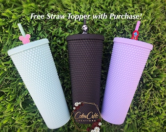 Matte Studded Tumblers, lilac tumbler, Matte Black Soft Touch Studded Tumbler, 24 oz Double Wall Tumbler, Matte Mint Tumbler