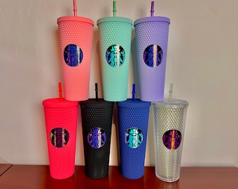 Matte Skull Studded Tumblers,  Matte Black Soft Touch Studded Tumbler, 24 oz Double Wall Tumbler, Matte Black Tumbler