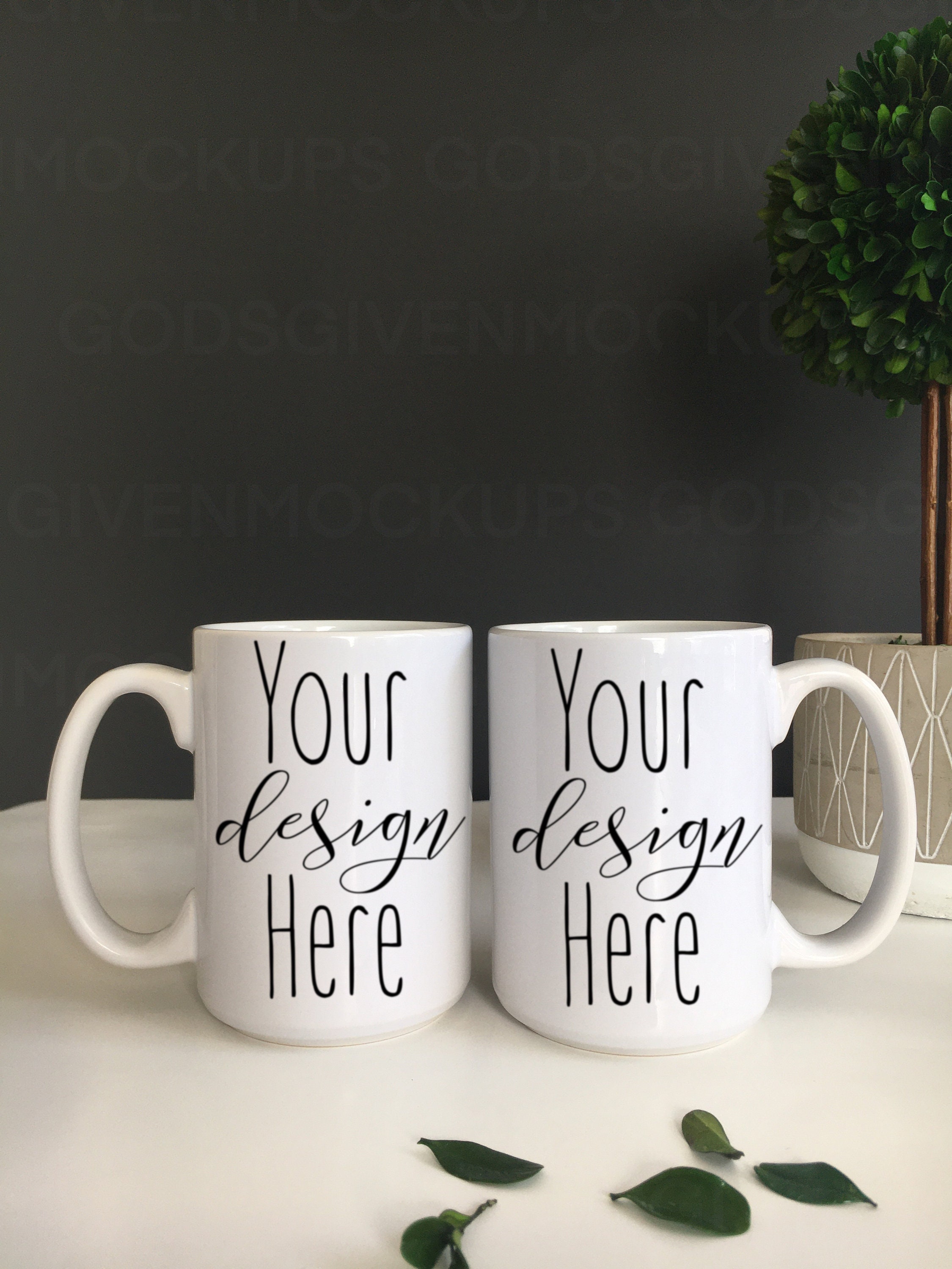 Download Two White Coffee Mugs Mockup Photo 15 oz Coffee Mug Mock-up | Etsy