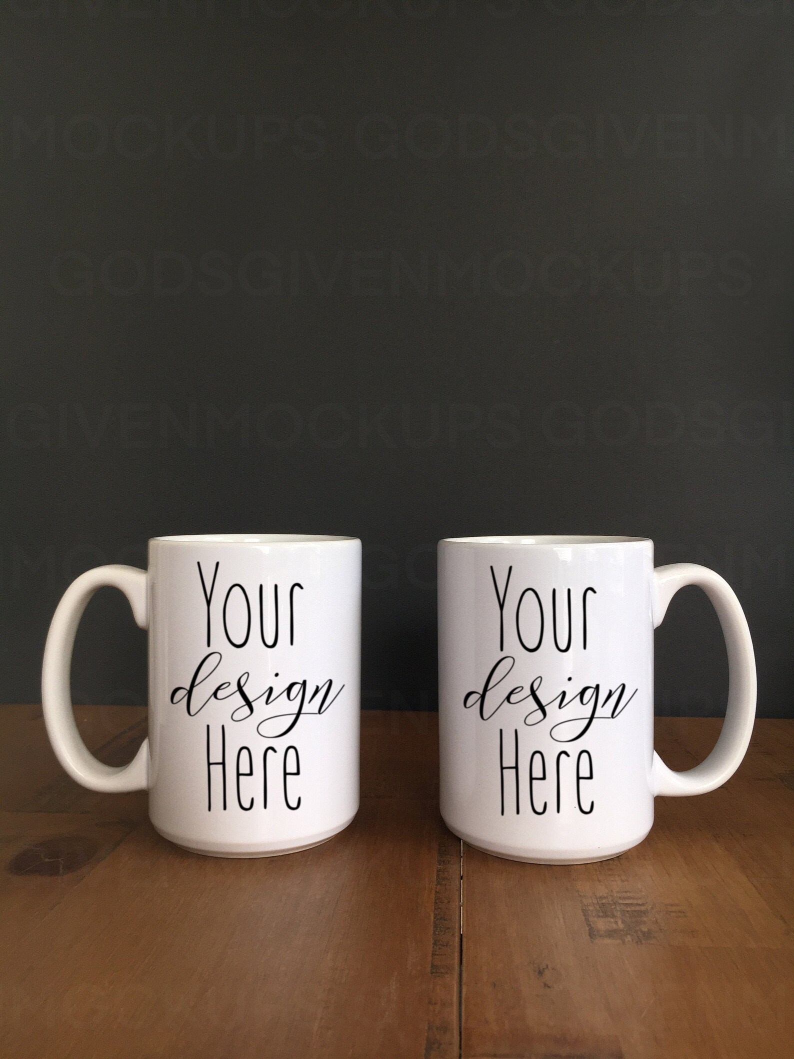 Two White Coffee Mugs Mockup Photo 15 oz Coffee Mug Mock
