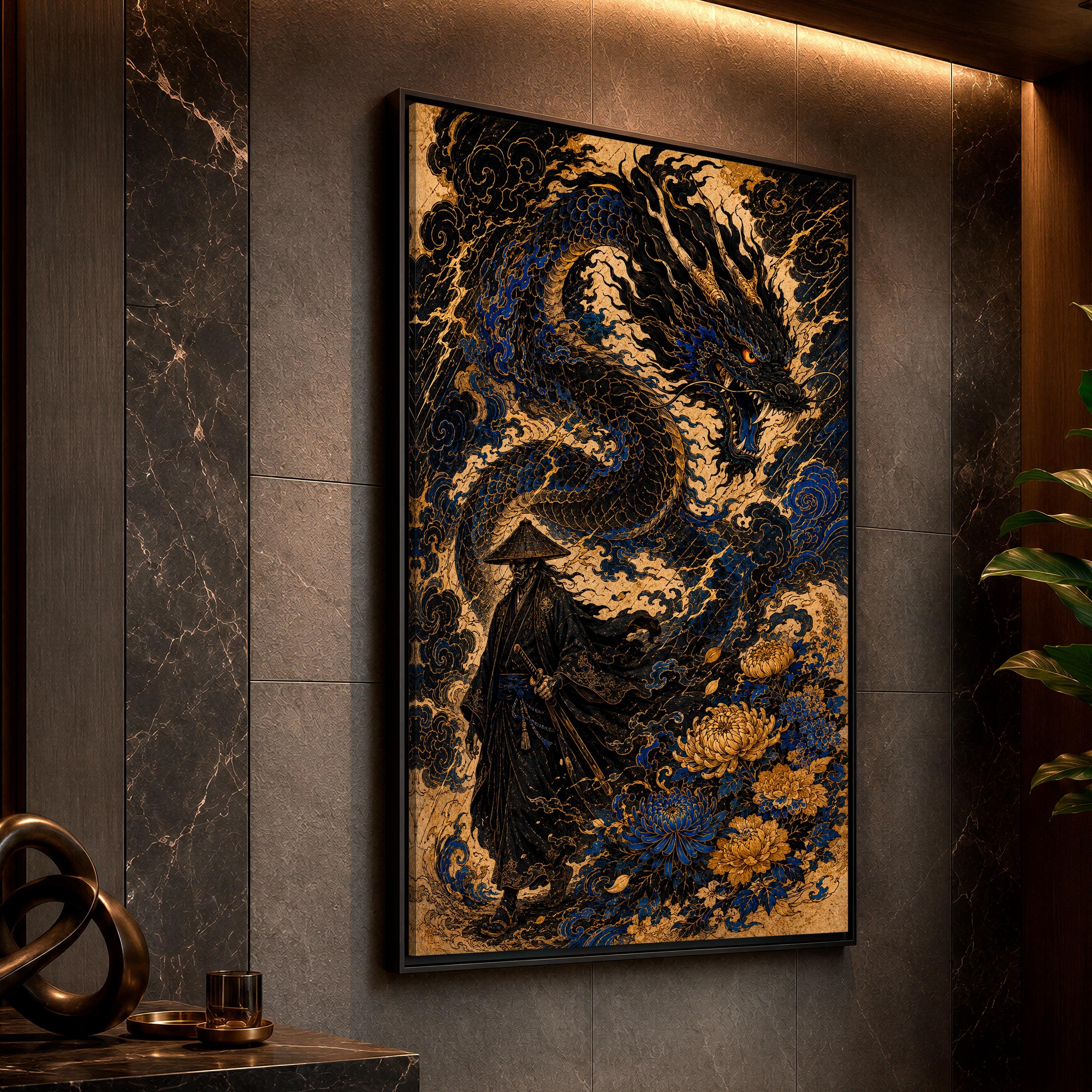 Blue Dragon Japanese Art Print - Etsy