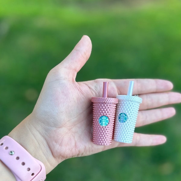 Starbucks Inspired Miniature Studded Tumbler Keychain