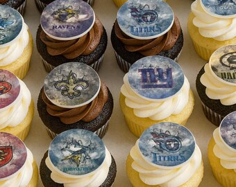 Toppers Comestibles Para Cupcakes – Logotipo De Empresa O Equipo Deportivo (12 Unidades De 2 Pulgadas)
