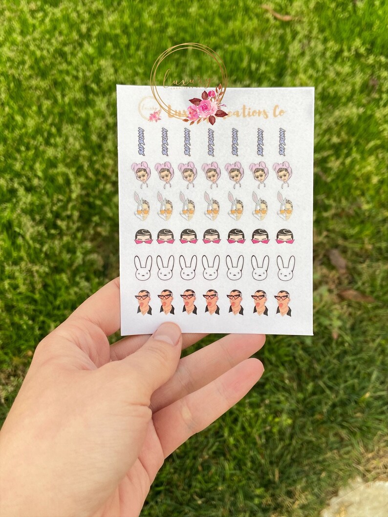 Bad Bunny Nail Decals Nails Waterslide Nail Decals Press Etsy