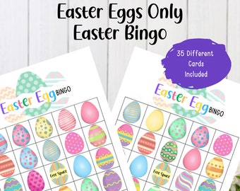 Easter Egg Bingo - Easter Activity Kids 8-12 - Bingo Cards for kids age 8 - 12
