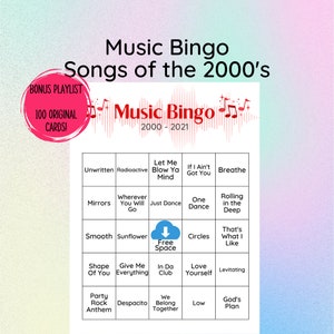 Musical Bing Game, Jingo Bingo Game, Singo Bingo Game, Singo Game, Jingo Bingo, Singo Cards, Bingo Songs from 2000-2021