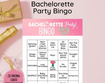 Bachelorette Party Singo Bingo Game, Dance Songs (Digital Download)