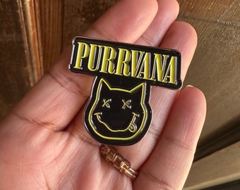 Purrvana Pin - Nirvana and Cat Lover Pin