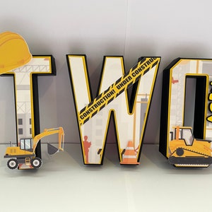 3D letter, Construction theme party, Construction party supplies, 3D Construction letter, Boy birthday party, Construction party decor